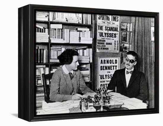 Sylvia Beach and James Joyce, c.1922-French Photographer-Framed Premier Image Canvas