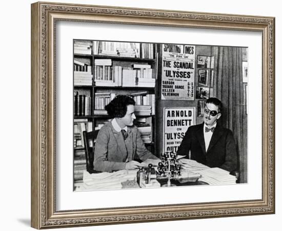 Sylvia Beach and James Joyce, c.1922-French Photographer-Framed Premium Photographic Print