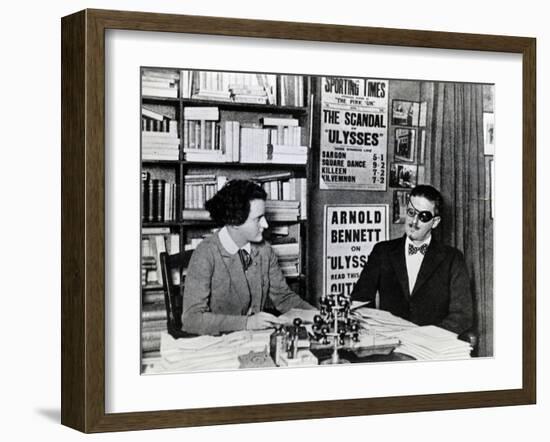 Sylvia Beach and James Joyce, c.1922-French Photographer-Framed Premium Photographic Print