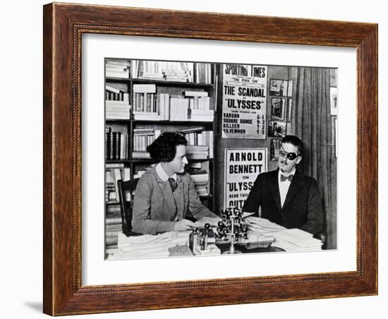 Sylvia Beach and James Joyce, c.1922-French Photographer-Framed Premium Photographic Print