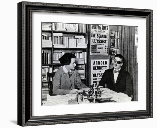 Sylvia Beach and James Joyce, c.1922-French Photographer-Framed Premium Photographic Print