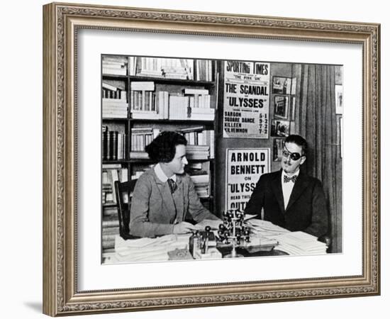 Sylvia Beach and James Joyce, c.1922-French Photographer-Framed Photographic Print