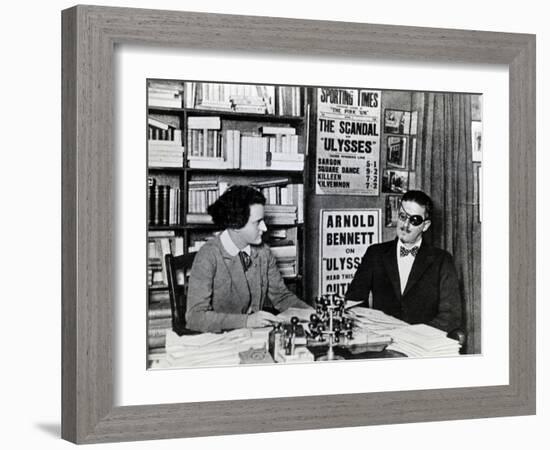 Sylvia Beach and James Joyce, c.1922-French Photographer-Framed Photographic Print