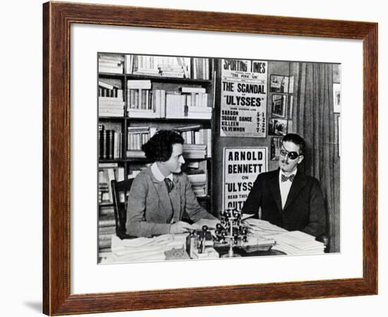 Sylvia Beach and James Joyce, c.1922-French Photographer-Framed Photographic Print