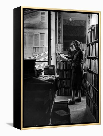 Sylvia Beach in Upstairs Apartment Where She Hid Her Books During German Occupation-David Scherman-Framed Premier Image Canvas