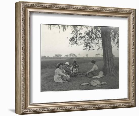 Sylvia Brooke, Arthur Brodrick and Judy Smith at Prince Obaidullah's Picnic, January 1912-English Photographer-Framed Photographic Print