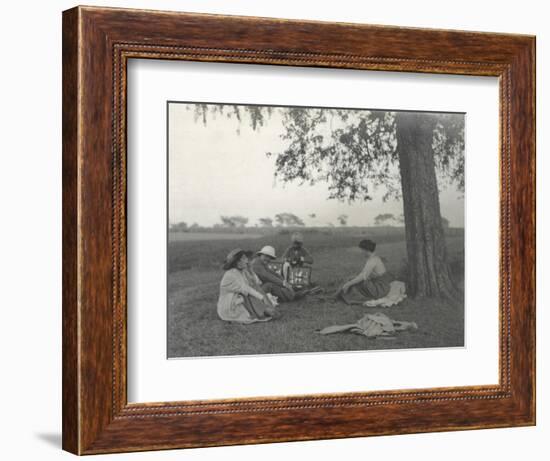 Sylvia Brooke, Arthur Brodrick and Judy Smith at Prince Obaidullah's Picnic, January 1912-English Photographer-Framed Photographic Print