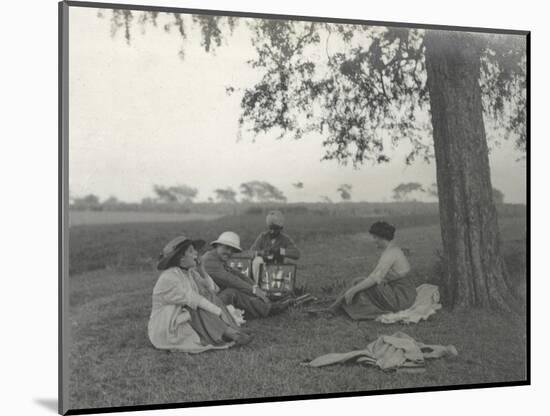 Sylvia Brooke, Arthur Brodrick and Judy Smith at Prince Obaidullah's Picnic, January 1912-English Photographer-Mounted Photographic Print