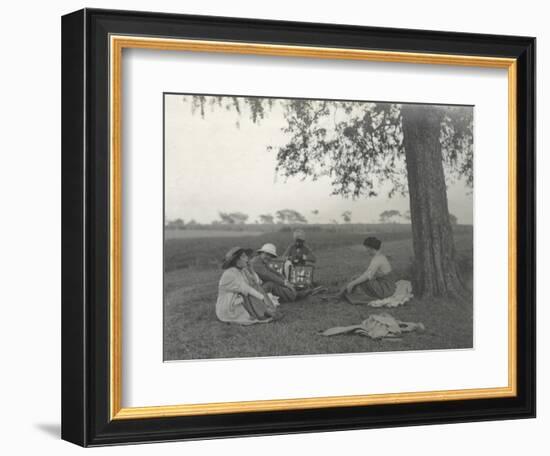 Sylvia Brooke, Arthur Brodrick and Judy Smith at Prince Obaidullah's Picnic, January 1912-English Photographer-Framed Photographic Print
