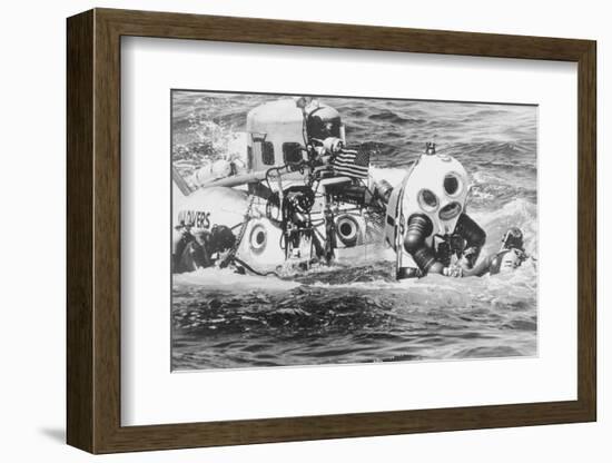 Sylvia Earle Descending into the Ocean-Bettmann-Framed Photographic Print