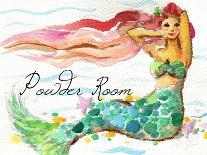 Powder Room Red Hair Mermaid-sylvia pimental-Art Print