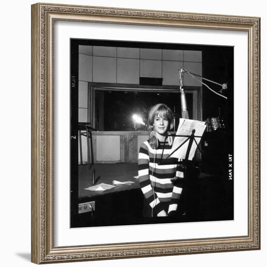 Sylvie Vartan Recording in a Studio-DR-Framed Photographic Print