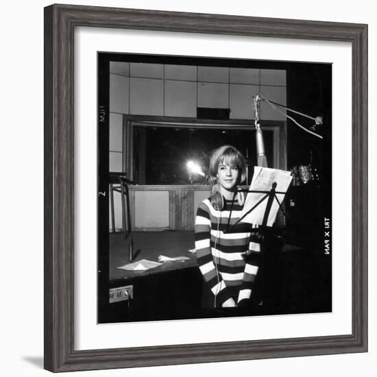 Sylvie Vartan Recording in a Studio-DR-Framed Photographic Print