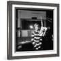 Sylvie Vartan Recording in a Studio-DR-Framed Photographic Print