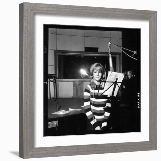 Sylvie Vartan Recording in a Studio-DR-Framed Photographic Print