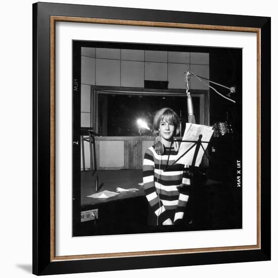 Sylvie Vartan Recording in a Studio-DR-Framed Photographic Print