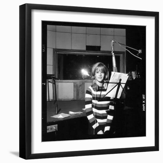 Sylvie Vartan Recording in a Studio-DR-Framed Photographic Print