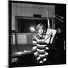 Sylvie Vartan Recording in a Studio-DR-Mounted Photographic Print