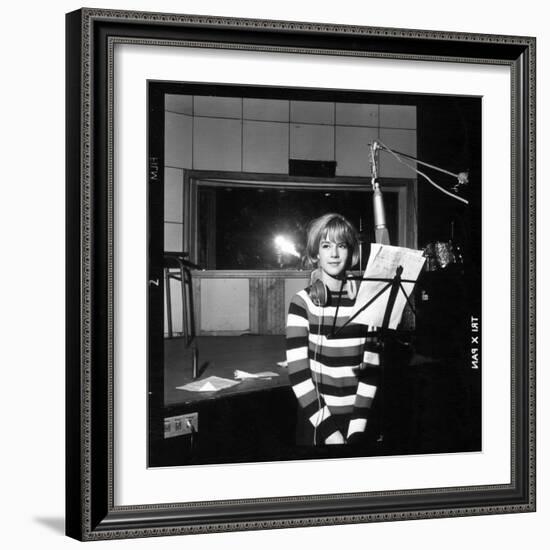 Sylvie Vartan Recording in a Studio-DR-Framed Photographic Print