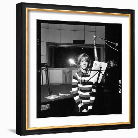 Sylvie Vartan Recording in a Studio-DR-Framed Photographic Print