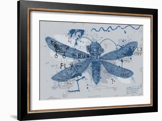 Symbolic Image of a Bee that is in Flight-Dmitriip-Framed Art Print
