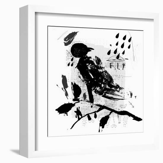 Symbolic Image of a Bird in the Style of Graffiti-Dmitriip-Framed Art Print