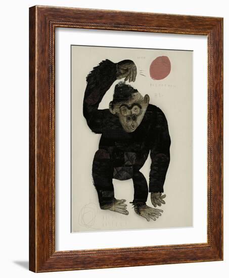 Symbolic Image of a Monkey that Throws a Basketball Ball-Dmitriip-Framed Art Print