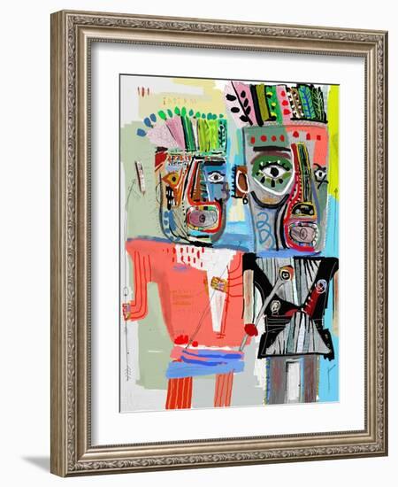 Symbolic Image of Indians Who Painted in Graffiti Style-Dmitriip-Framed Art Print