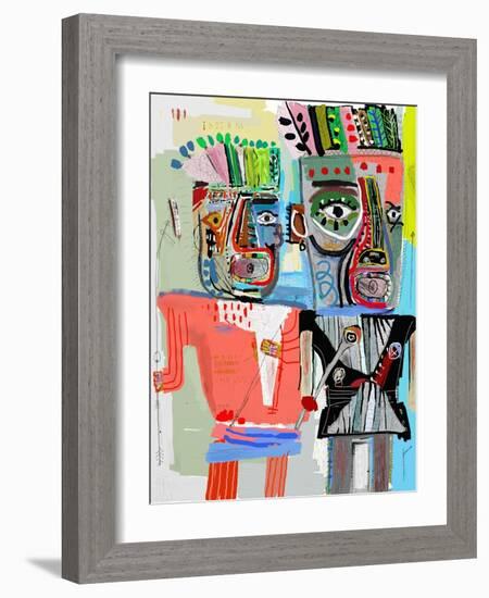 Symbolic Image of Indians Who Painted in Graffiti Style-Dmitriip-Framed Art Print