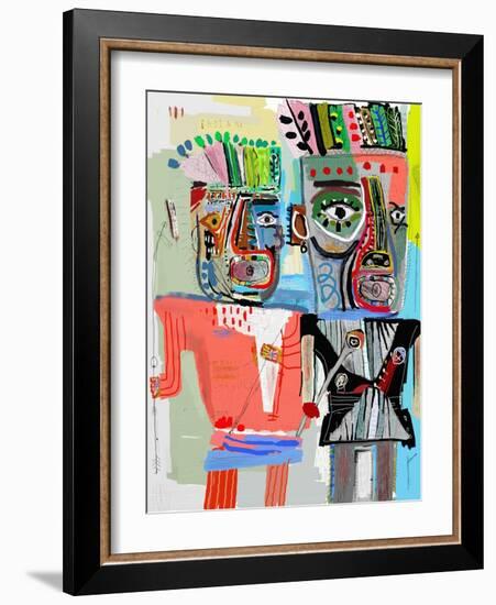 Symbolic Image of Indians Who Painted in Graffiti Style-Dmitriip-Framed Art Print