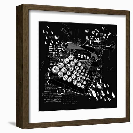 Symbolic Image of Printing on the Typewriter-Dmitriip-Framed Art Print