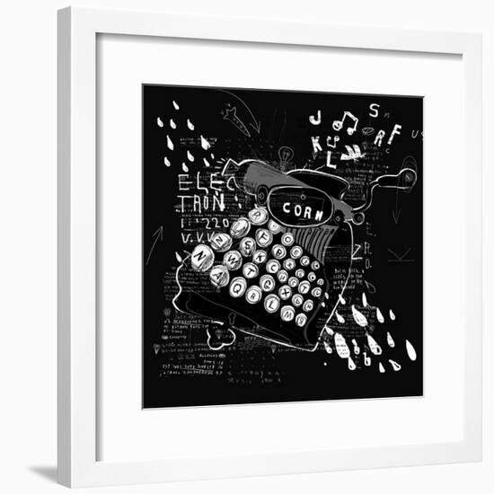 Symbolic Image of Printing on the Typewriter-Dmitriip-Framed Premium Giclee Print