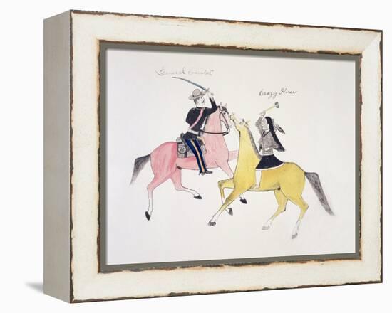 Symbolic Portrayal of the Conflict Between the Indians and the Whites-Kills Two-Framed Premier Image Canvas