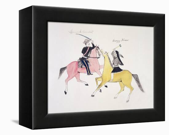 Symbolic Portrayal of the Conflict Between the Indians and the Whites-Kills Two-Framed Premier Image Canvas