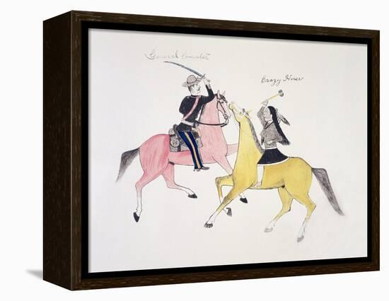 Symbolic Portrayal of the Conflict Between the Indians and the Whites-Kills Two-Framed Premier Image Canvas