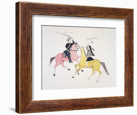 Symbolic Portrayal of the Conflict Between the Indians and the Whites-Kills Two-Framed Giclee Print