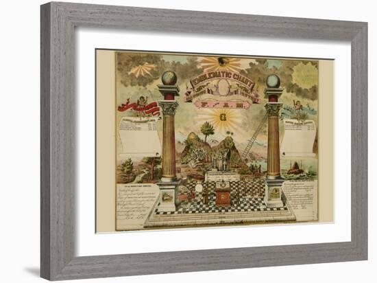 Symbols - Emblematic Chart and Masonic History of Free and Accepted Masons-null-Framed Art Print