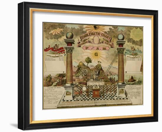 Symbols - Emblematic Chart and Masonic History of Free and Accepted Masons-null-Framed Art Print