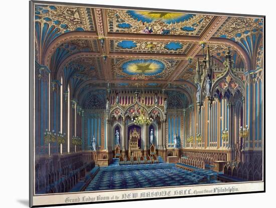 Symbols - Grand Lodge Room of The New Masonic Hall, Chestnut Street Philadelphia-null-Mounted Art Print
