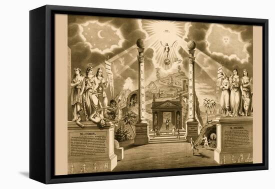 Symbols -Masonic Chart-null-Framed Stretched Canvas