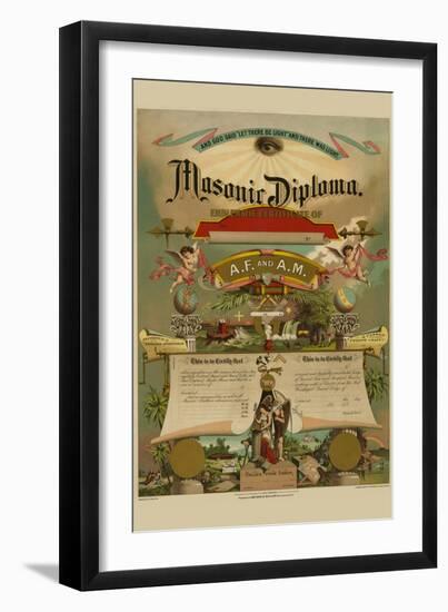 Symbols - Masonic Diploma-Strobridge & Gerlach-Framed Premium Giclee Print