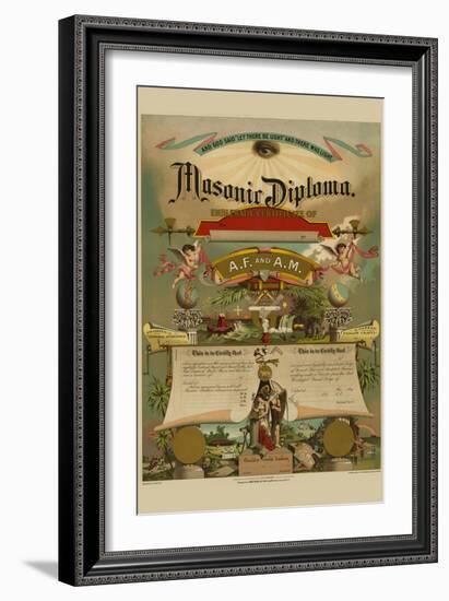 Symbols - Masonic Diploma-Strobridge & Gerlach-Framed Premium Giclee Print