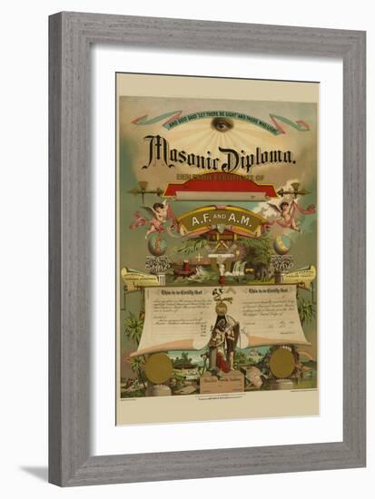 Symbols - Masonic Diploma-Strobridge & Gerlach-Framed Art Print