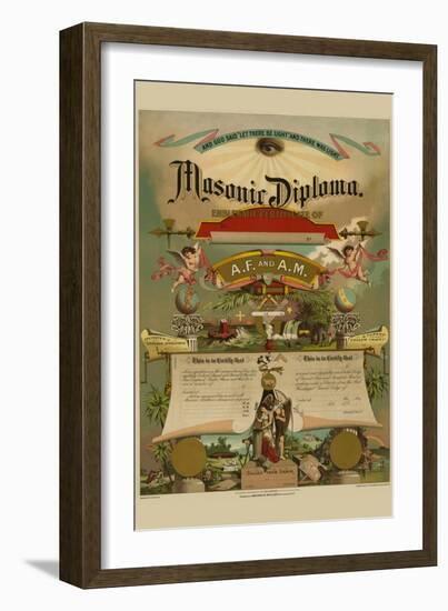 Symbols - Masonic Diploma-Strobridge & Gerlach-Framed Art Print