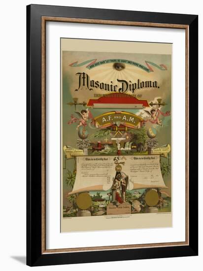 Symbols - Masonic Diploma-Strobridge & Gerlach-Framed Art Print