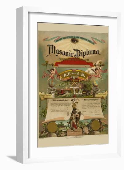 Symbols - Masonic Diploma-Strobridge & Gerlach-Framed Art Print