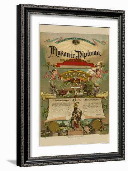 Symbols - Masonic Diploma-Strobridge & Gerlach-Framed Art Print