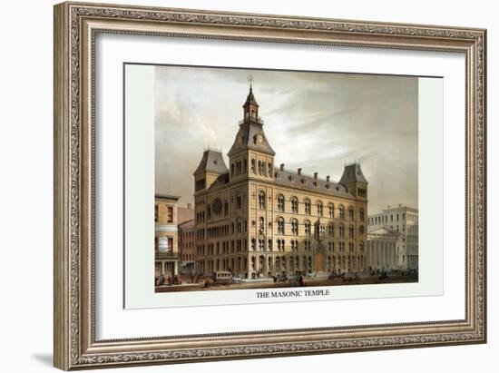 Symbols - Masonic Hall - Cincinnati, Ohio-Middleton, Strobridge & Co-Framed Art Print