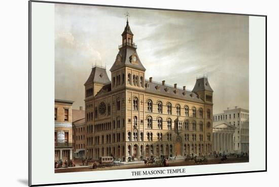 Symbols - Masonic Hall - Cincinnati, Ohio-Middleton, Strobridge & Co-Mounted Art Print