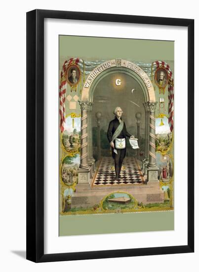 Symbols Masonic - Washington As a Master Mason-null-Framed Art Print